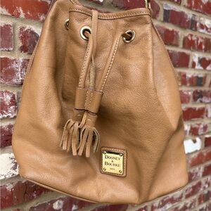 Dooney & Bourke Tan Leather Bucket Bag